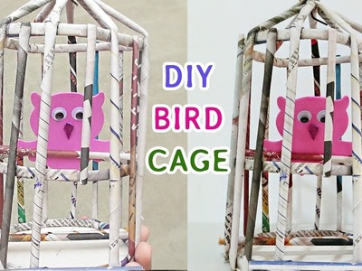 How to make Bird Cage | DIY Newspaper Crafts ideas