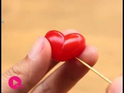 How to make heart by cherry strawberry orange and many other