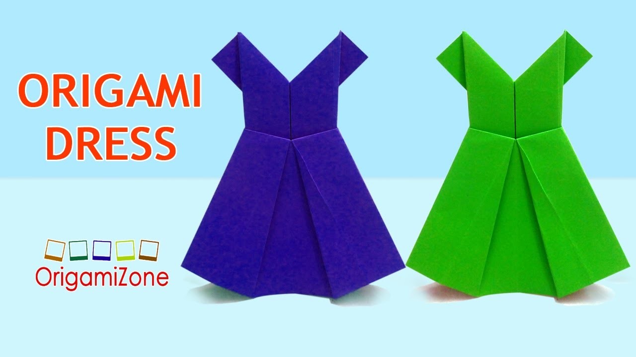 How to Make Origami Dress, Easy Origami Paper Dress, How to Make Paper ...