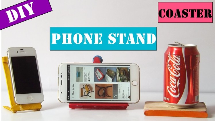 How to make phone stand & drink coaster using popsicle sticks