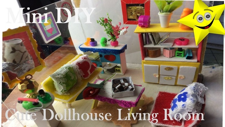 Mini DIY DollHouse Cute Miniature Kit.Glass Livingroom