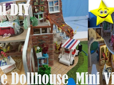Mini DIY DollHouse Cute Miniature Kit. Super Cute Villa