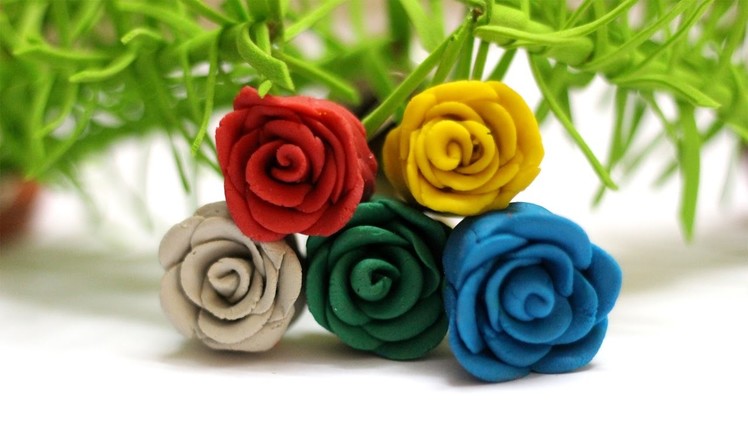 Polymer Clay Rose Flower Making | Polymer Clay Flowers Tutorial