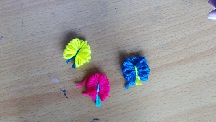Woolen crafts  - Woolen Art -   How to make beautiful butterflies