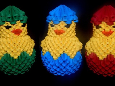 3D Origami Chicken tutorial | DIY paper chicken