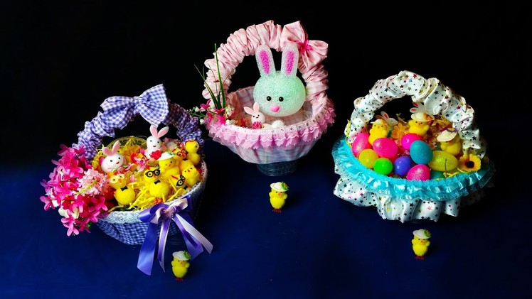 Beautiful Easter Hunt Baskets .  Very Easy to Make .  Easy Diy