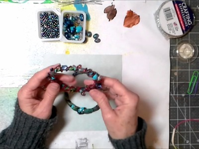 Boho fabric wrapped beaded bracelets! DIY craft!