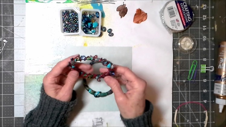 Boho fabric wrapped beaded bracelets! DIY craft!