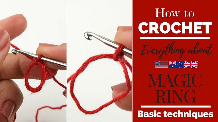 Crochet basic techniques #9: HOW TO MAKE A MAGIC RING - MAGIC CIRCLE - MAGIC LOOP - ADJUSTABLE RING