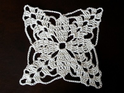 Crochet Square Motif - Lotus Mini Doily Pattern