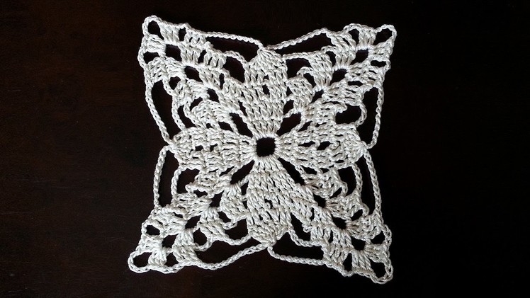 Crochet Square Motif - Lotus Mini Doily Pattern