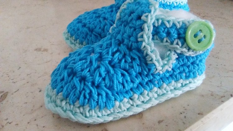 CROCHET T-BAR BABY SHOES easy tutorial all sizes