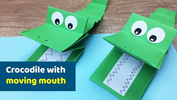 Crocodile with MOVING mouth FUN craft for kids