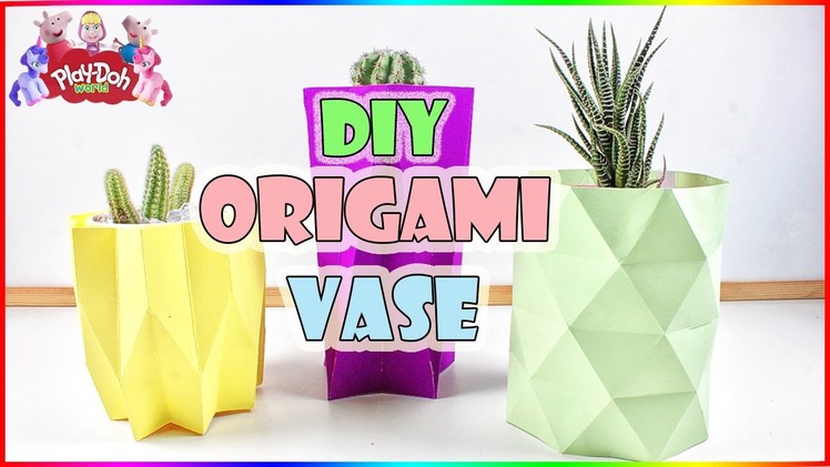 DIY 3D Origami Vase | How To Make Paper Vase Tutorial | Home Decorations
