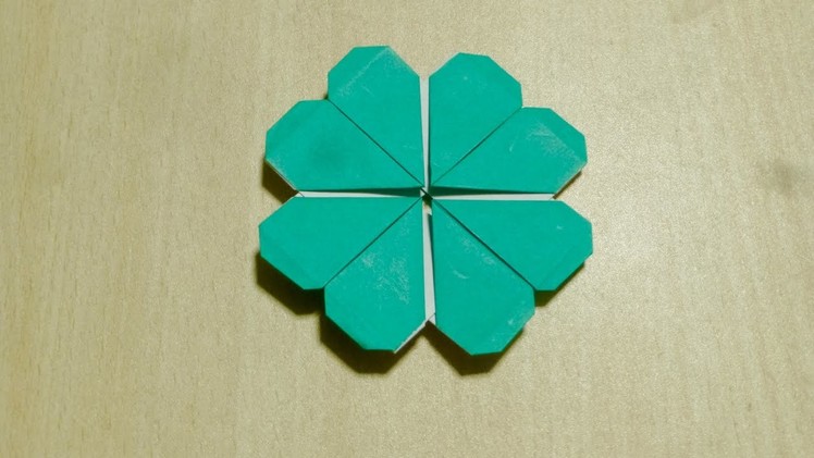 【DIY craft】Four leaves clover . Origami. The art of folding paper.