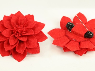 DIY Crafts - Felt Flower Brooch Pin Step by Step Tutorial