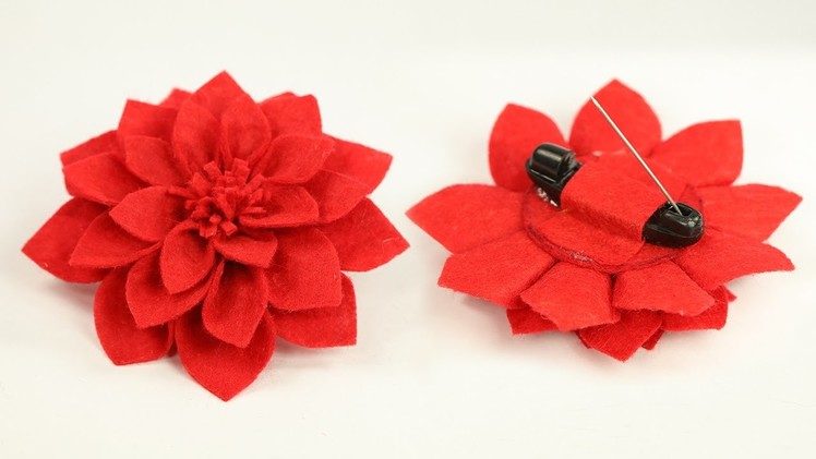 DIY Crafts - Felt Flower Brooch Pin Step by Step Tutorial