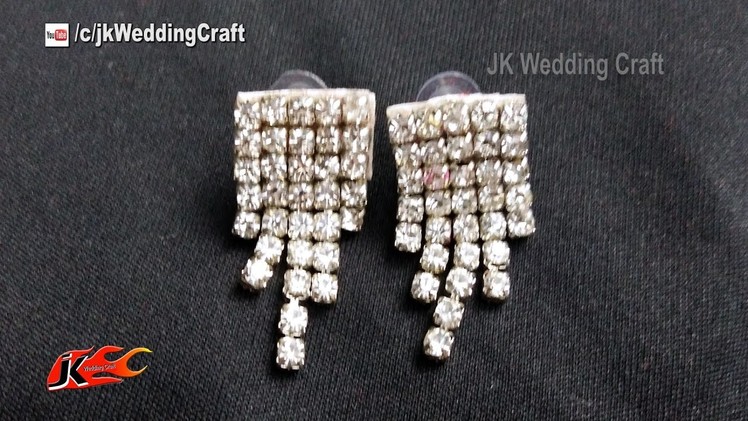 DIY Diamond Stud Earrings | How to make wedding jewelry | JK Wedding Craft 123