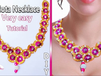 DIY: Gota necklace | Gota necklace at home | womens jewellery Tutorial | Artkala 131