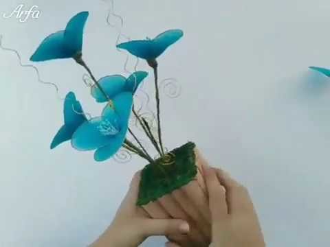 DIY how to make flowers with stocking - Tutorial