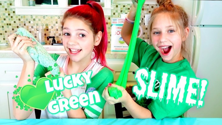 DIY How to Make the BEST Slime | St  Patrick's Day Edition Annie and Hope JazzyGirlStuff