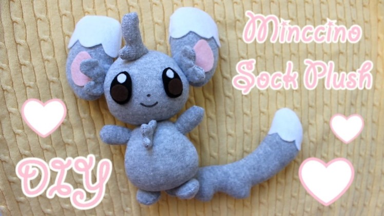 ❤ DIY Minccino Sock Plush! How To Make A Cute Pokemon Plushie~ ❤