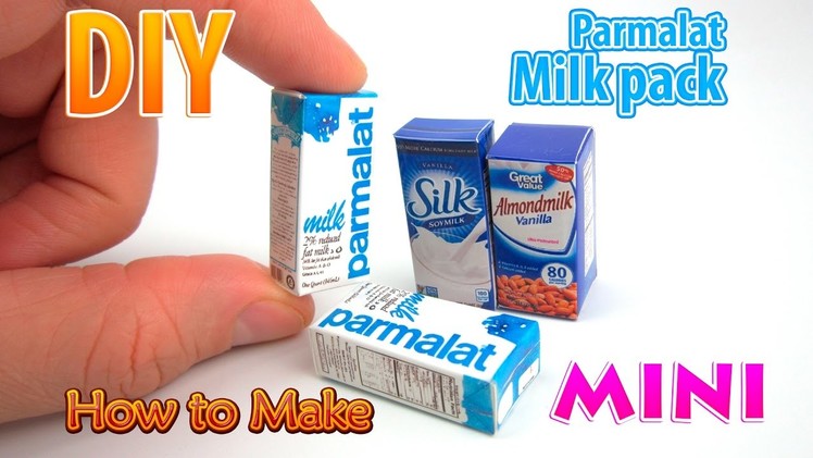 DIY Realistic Miniature Milk Pack | DollHouse