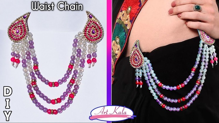 DIY: Waist chain. belly chain | Bridal kamarband at Home | Tutorial | Artkala 135