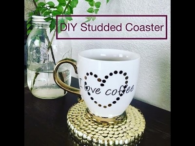 Dollar Tree DIY  | $3 Gold Studded Coasters