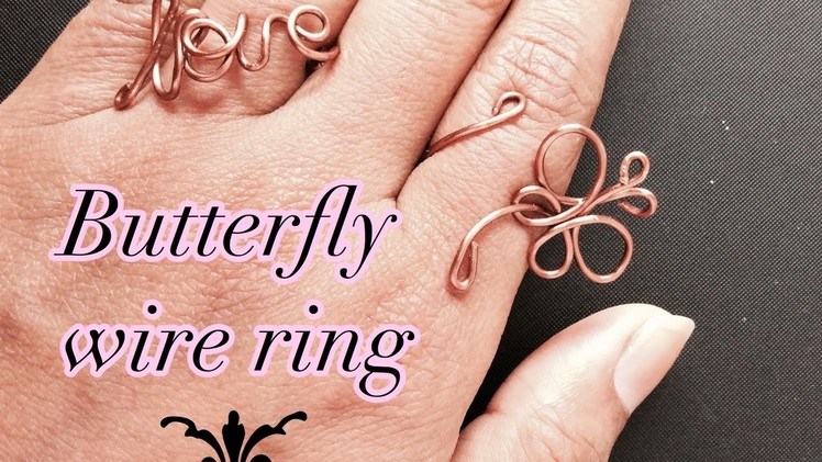 Easy DIY butterfly ring- Copper wire ring tutorial
