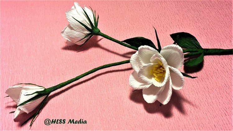 Easy diy Origami lisianthus paper flower.crepe paper flower making step by step.craft paper tutorial