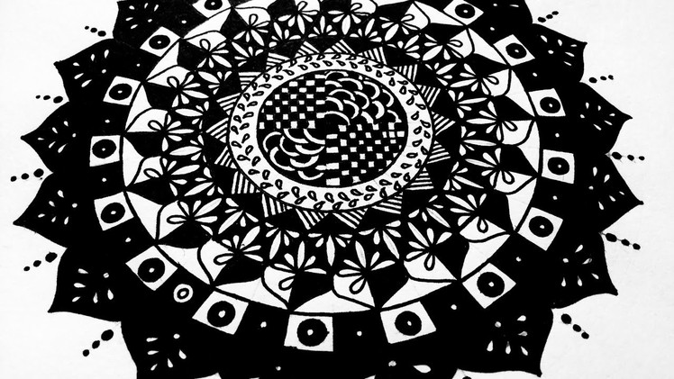 Highly Detailed Mandala ( Zentangle Inspired Art ) - Step by Step Tutorial | Karthika Loves DIY