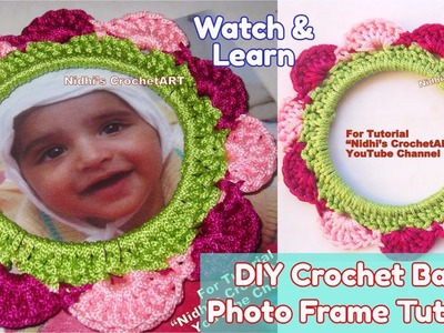 How to Crochet- Circular Round Baby Photo Frame using Multicolor Shell Stitch Tutorial