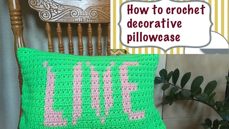 How to crochet "LIVE" decorative pillowcase (graph link is in description below)