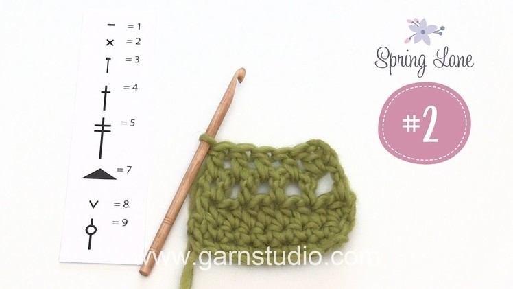 How to crochet some techniques that are used in 2nd clue in DROPS Mystery blanket Spring Lane