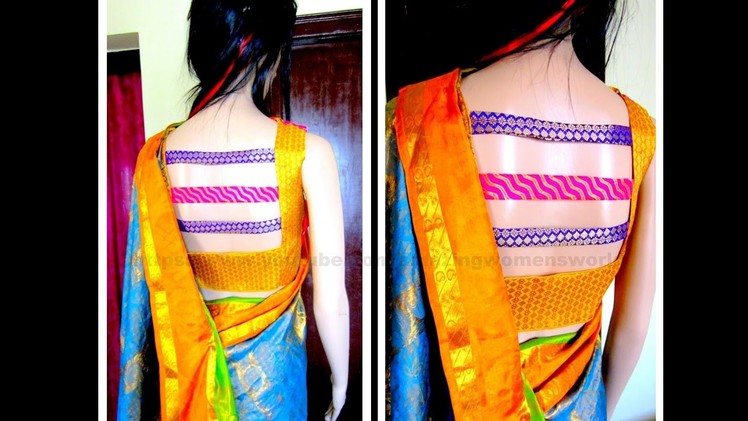 HOW TO MAKE LATEST BLOUSE BACK NECK DESIGN PATTERN AT HOME  - DIY