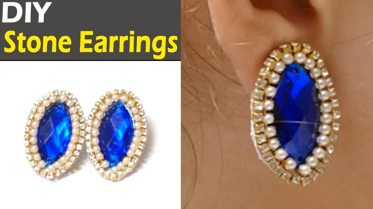 How to make Paper Stone Earrings Jewellery at Home | Earrings Making Video