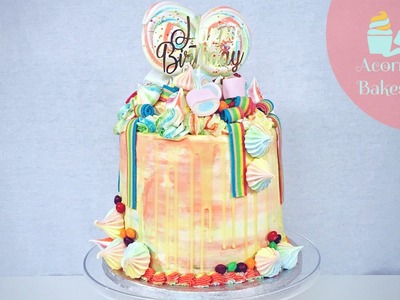 LOADED RAINBOW CAKE | Cake Tutorial | Acorn Bakes