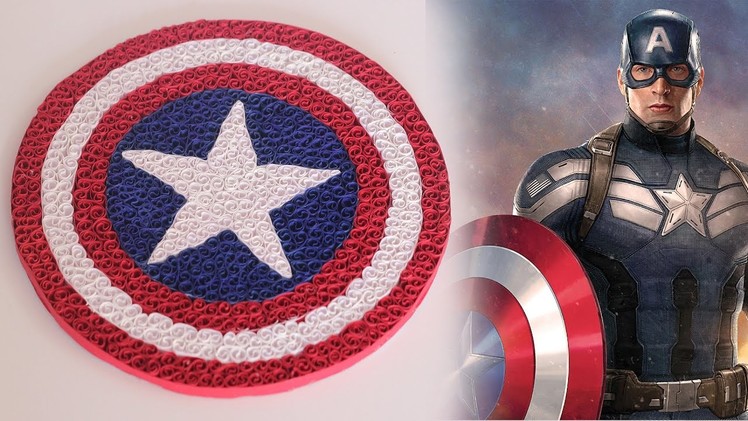 Ruchi's art | DIY | how to make cool captain America's logo using Quilling Strips