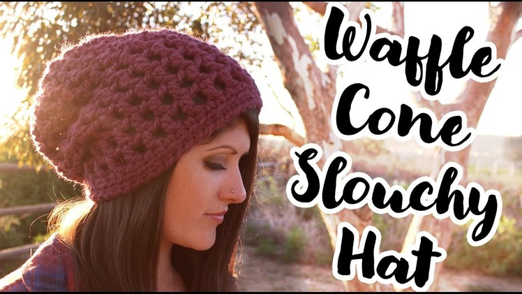 Waffle Cone Slouchy Hat Crochet Pattern