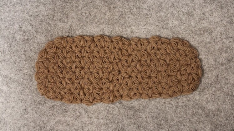 Warm , soft & cuddly - Crochet Slipper Sole - Triangle Star Stich - puffed - Part 2