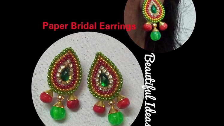 DIY.How to Make Paper Earrings. Made out of Paper Earrings At Home.