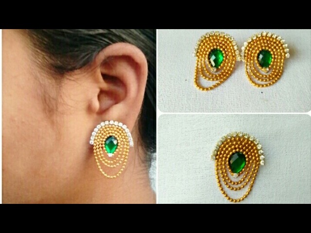 DIY. Latest Earrings. How To  Make Simple And Easy Earrings.Home Made Tutorial :-)