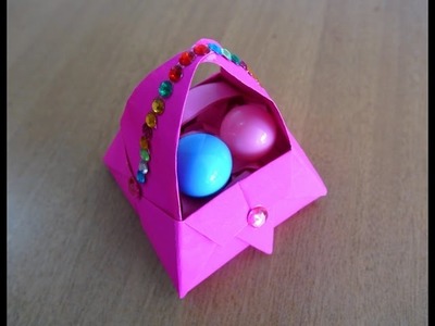 Easy & Cute Easter Basket Making ~ Origami Easter Basket Ideas ~ DIY ~ Tutorial. Instructions . 