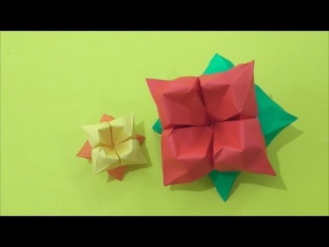 Easy Origami How To Make Hibiscus Flower 简单手工折纸 大红花 簡単折り紙