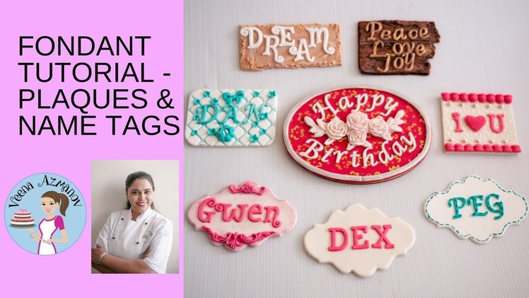 Fondant Plaques and Name Tags - How to decorate a cake - How to make fondant plaque , Name Tags