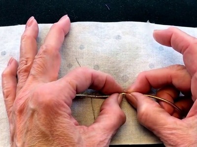 How to couch a gold braid.