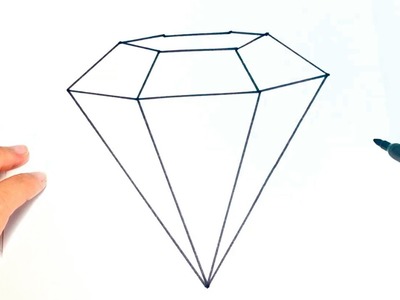 How to draw a Diamond | Diamond Easy Draw Tutorial