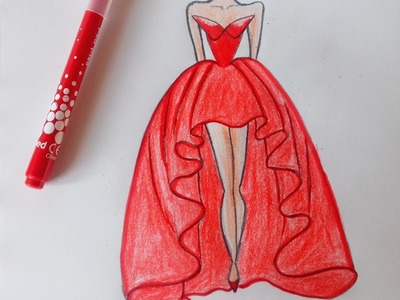 How to draw a wonderful dress