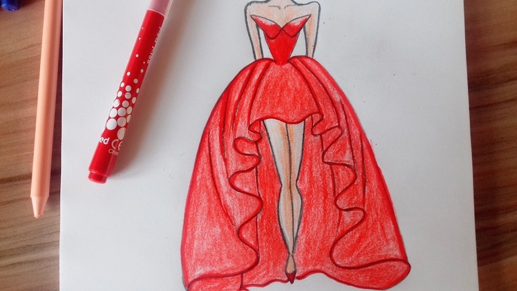 How to draw a wonderful dress